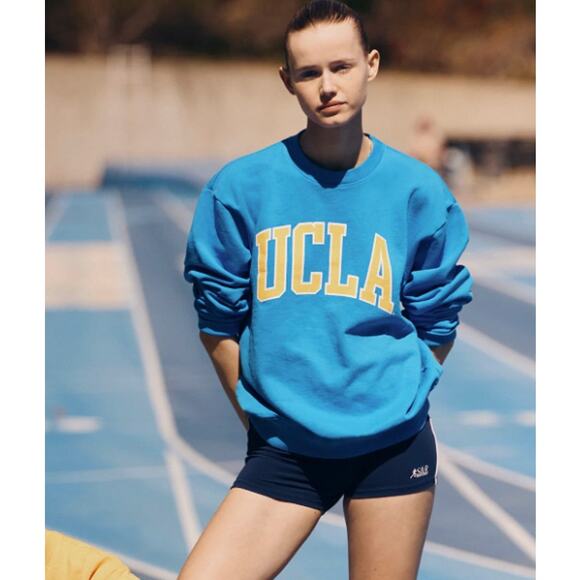 NEW Sporty and Rich UCLA Ivy Crewneck Pullover Sweatshirt Blue/Gold Size XS - Picture 1 of 9